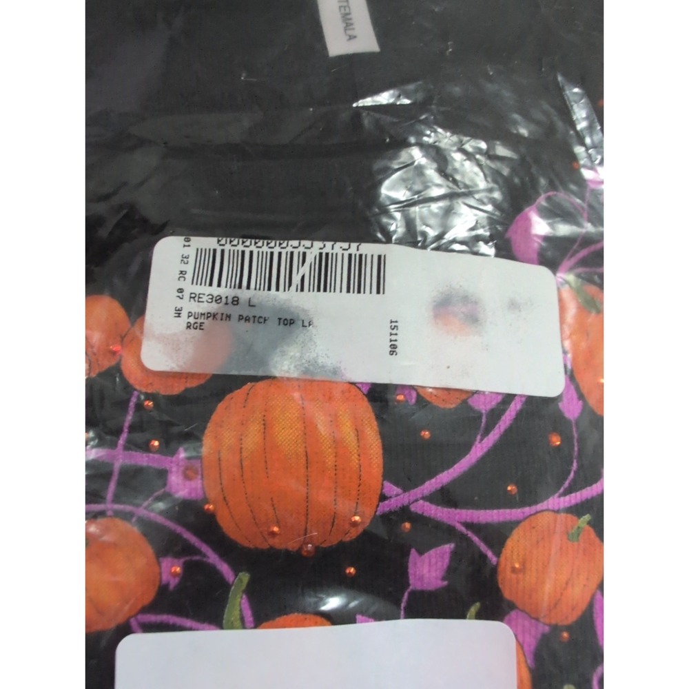 Morning Sun Women's Pumpkin Patch 100% Cotton 3/4 Sleeve Top Size L - New - Picture 6 of 6